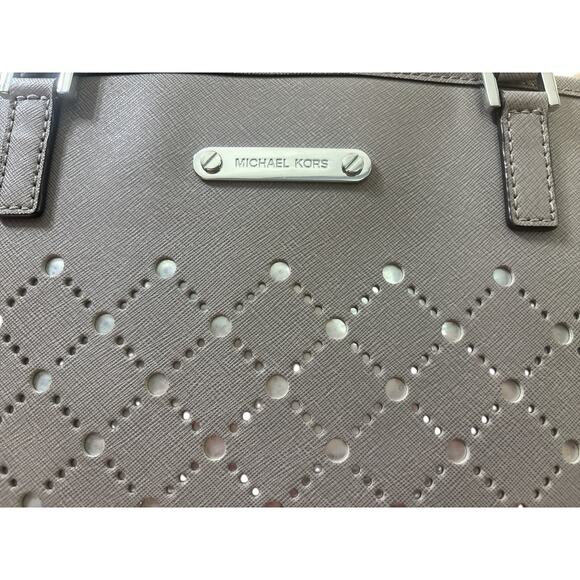 Michael Kors Gray Perforated Tote - Picture 4 of 12